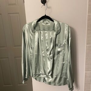 Sage Green Silk Pajama Set